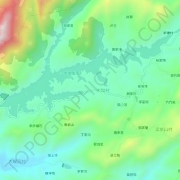 Topografische Karte 黄家岗, Höhe, Relief
