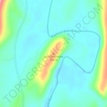 Topografische Karte Lost Mountain, Höhe, Relief