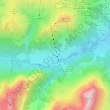 Topografische Karte Zug, Höhe, Relief