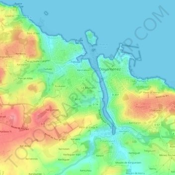 Topografische Karte Le Reuniat, Höhe, Relief