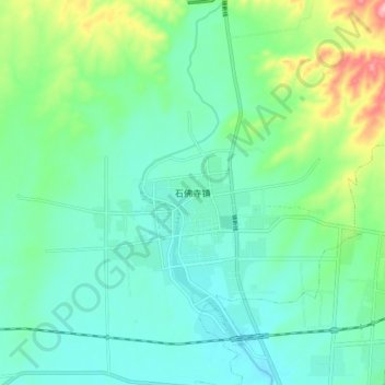 Topografische Karte 石佛寺镇, Höhe, Relief
