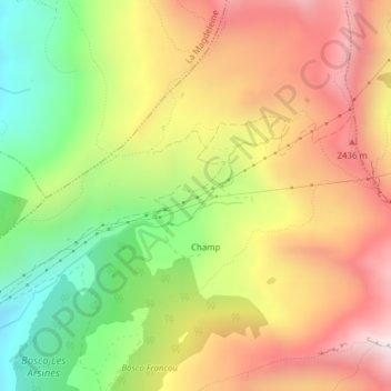 Topografische Karte Revard, Höhe, Relief