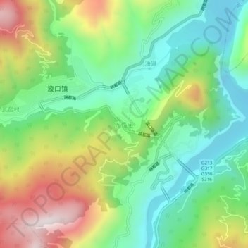 Topografische Karte 东岳庙, Höhe, Relief