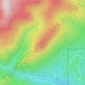 Topografische Karte Blackhawk Peak, Höhe, Relief