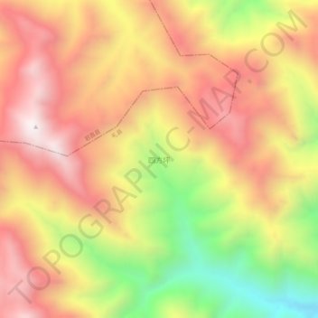 Topografische Karte 四方坪, Höhe, Relief