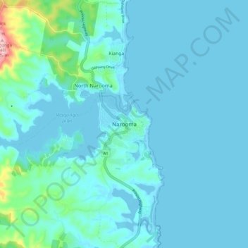 Topografische Karte Narooma, Höhe, Relief