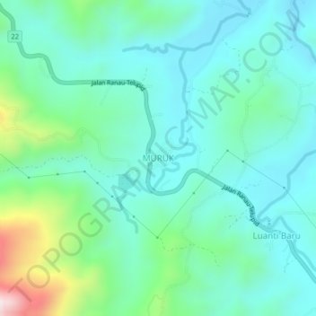 Topografische Karte MURUK, Höhe, Relief