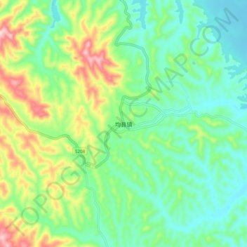 Topografische Karte 均县镇, Höhe, Relief