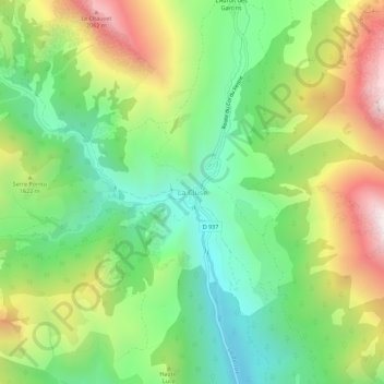 Topografische Karte La Cluse, Höhe, Relief