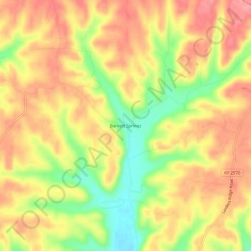 Topografische Karte Barnett Springs, Höhe, Relief