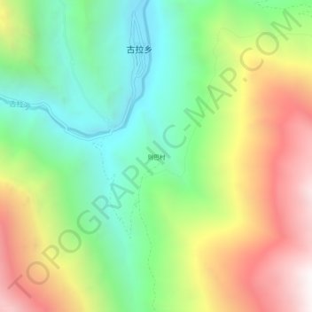 Topografische Karte 则巴村, Höhe, Relief