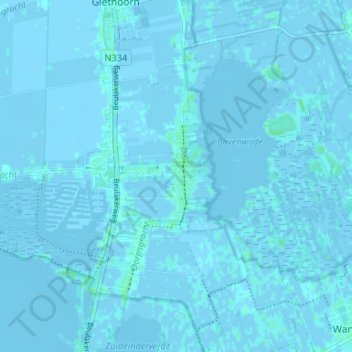 Topografische Karte Zuideinde, Höhe, Relief