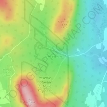 Topografische Karte Mont Éléphant, Höhe, Relief