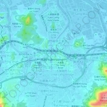 Topografische Karte 大橋村, Höhe, Relief