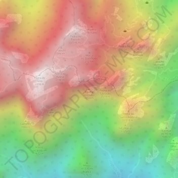 Topografische Karte Agulha do Diabo, Höhe, Relief