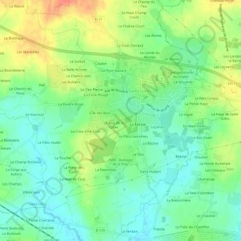 Topografische Karte La Porte, Höhe, Relief