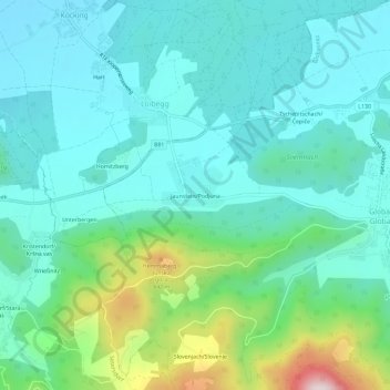 Topografische Karte Jaunstein, Höhe, Relief