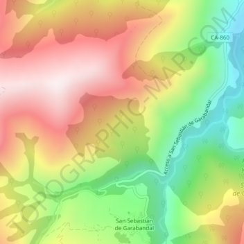 Topografische Karte Garabandal, Höhe, Relief