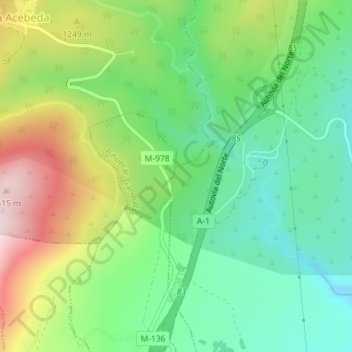 Topografische Karte La Alberca, Höhe, Relief