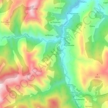 Topografische Karte La Comba, Höhe, Relief