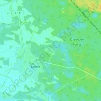 Topografische Karte Waldsiedlung, Höhe, Relief