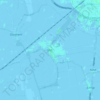 Topografische Karte IJlst, Höhe, Relief