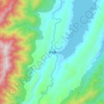 Topografische Karte 清江镇, Höhe, Relief