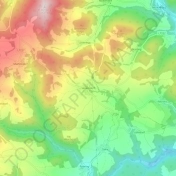 Topografische Karte Seiterndorf, Höhe, Relief