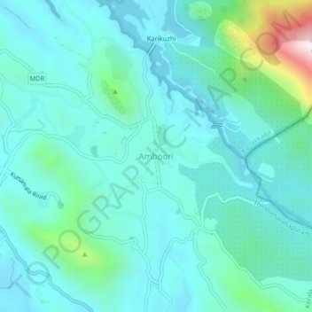 Topografische Karte Amboori, Höhe, Relief