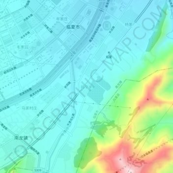 Topografische Karte 郭宁家, Höhe, Relief