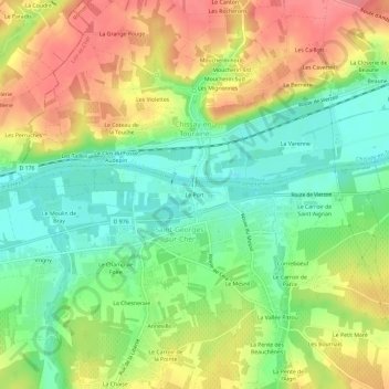 Topografische Karte Le Port, Höhe, Relief
