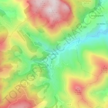 Topografische Karte La Rivière, Höhe, Relief
