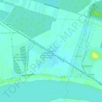 Topografische Karte Bruns, Höhe, Relief