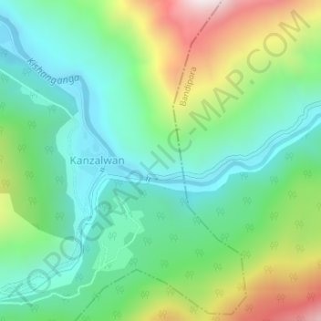 Topografische Karte Gurez Valley, Höhe, Relief