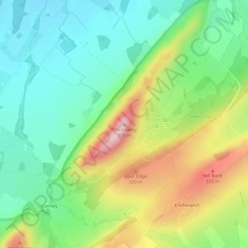 Topografische Karte The Lawley, Höhe, Relief