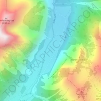 Topografische Karte Großer Ahornboden, Höhe, Relief