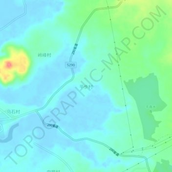 Topografische Karte 平步村, Höhe, Relief