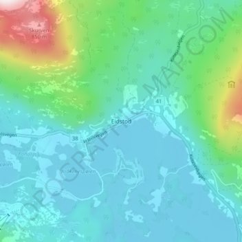 Topografische Karte Eidstod, Höhe, Relief