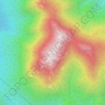 Topografische Karte 七娘山, Höhe, Relief