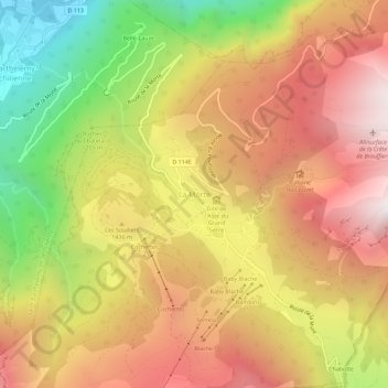 Topografische Karte La Morte, Höhe, Relief