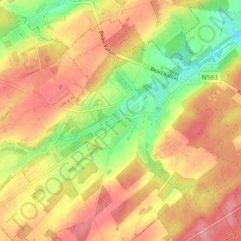 Topografische Karte Flostoy, Höhe, Relief