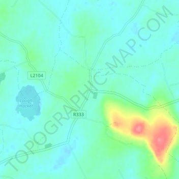 Topografische Karte Caherlistrane, Höhe, Relief