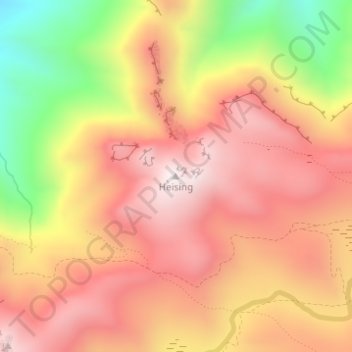 Topografische Karte Heising, Höhe, Relief