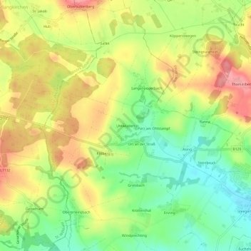 Topografische Karte Untwüsten, Höhe, Relief