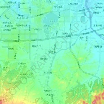 Topografische Karte 苏孟乡, Höhe, Relief