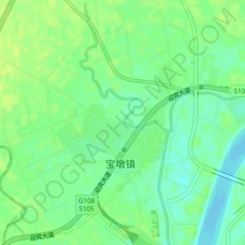 Topografische Karte 新平, Höhe, Relief