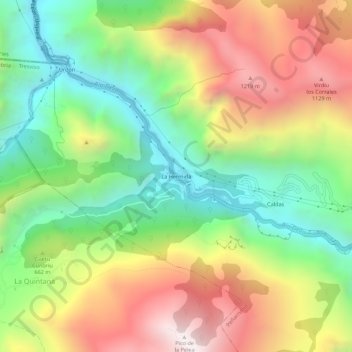 Topografische Karte La Hermida, Höhe, Relief