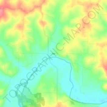 Topografische Karte Tea, Höhe, Relief