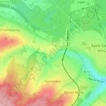Topografische Karte La Vieille Butte, Höhe, Relief