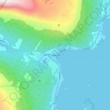 Topografische Karte Lyngseidet, Höhe, Relief